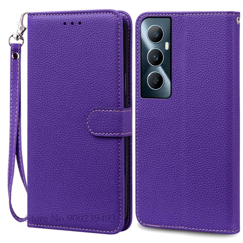 Для Realme C65 Чехол Мягкий Силиконовый Кошелек Кожаный Чехол Для Realme C65 Чехол Флип-Книжка Чехол Телефон Чехол Fundas Shell