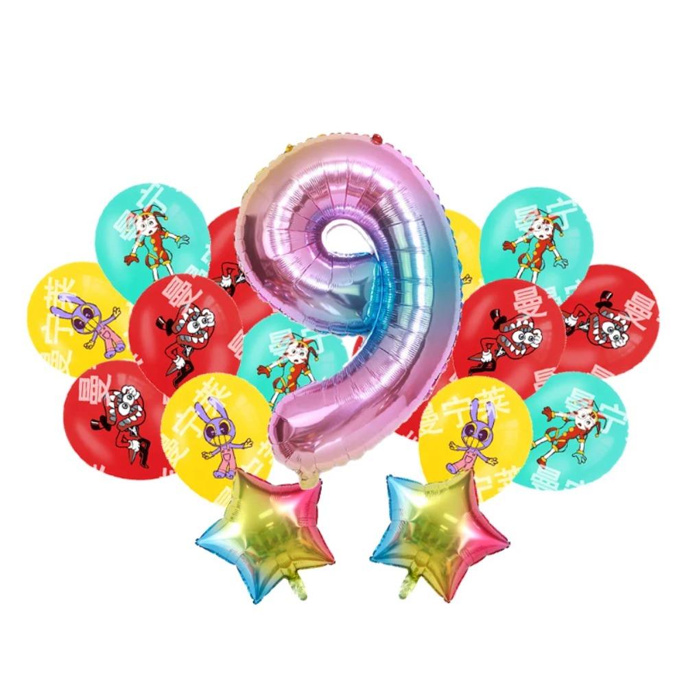 The Amazing Digitals Circus Birthday Balloons Kids Anime Digit 1-9 Party Ballon Gender Reveal Baby Shower Decor Children Gift