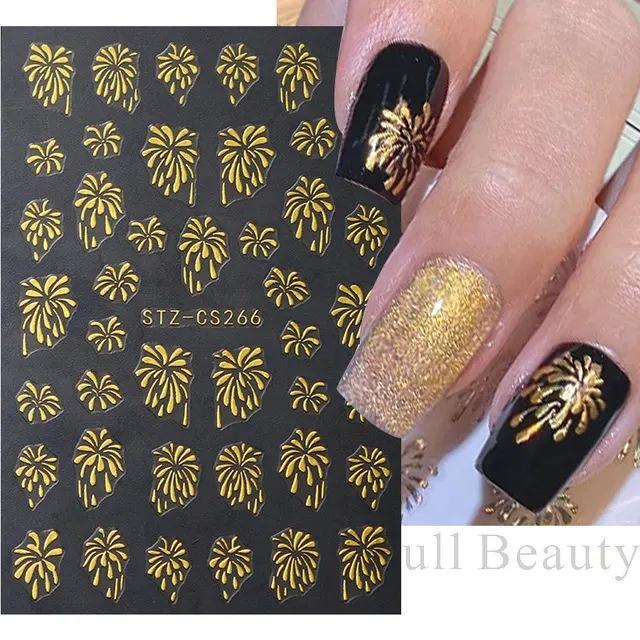 Nail Art Stickers Ins Valentine's Day Black Spades Love Line French Smile Adhesive Nail Stickers