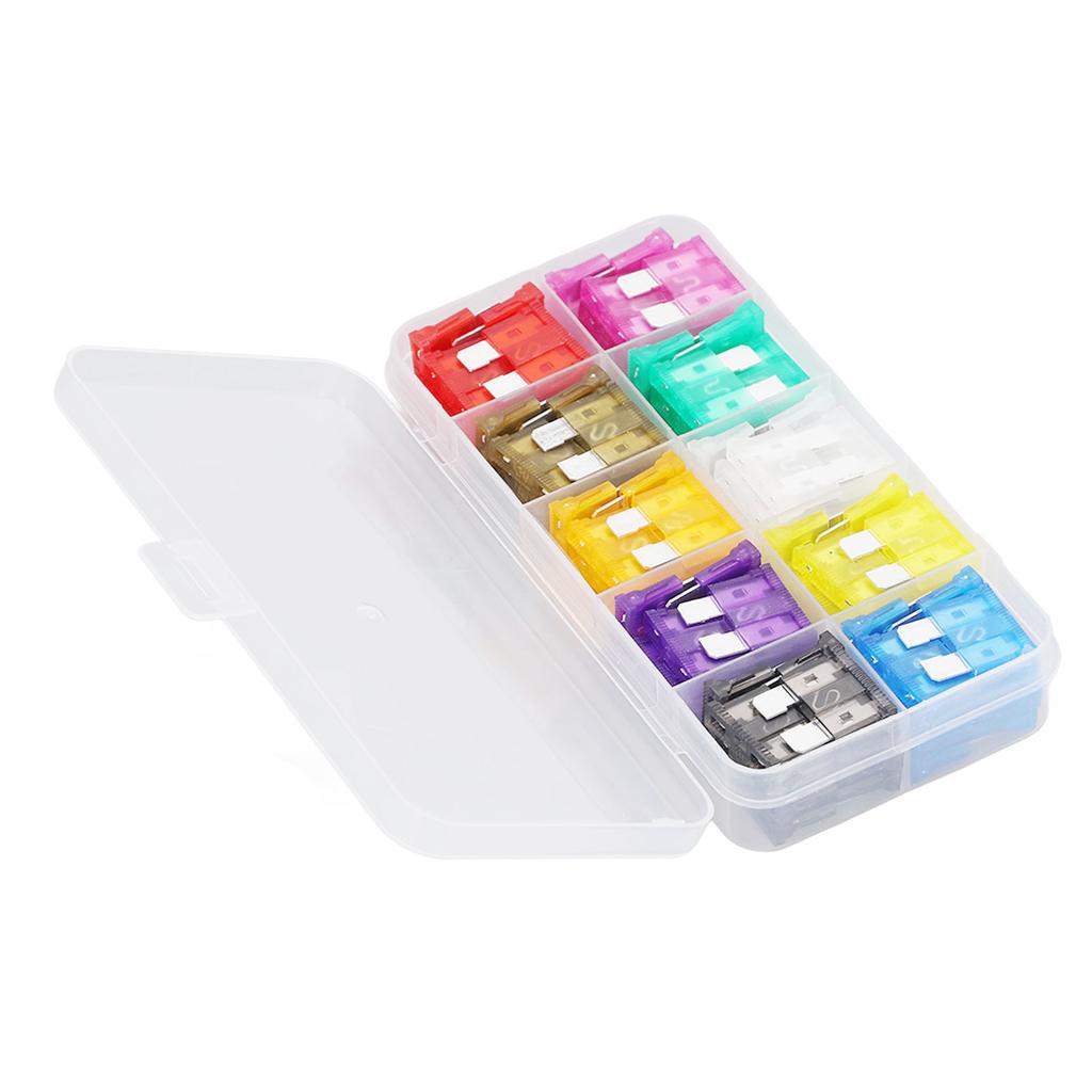 100 шт. автомобильных предохранителей, средние, 2А?35A 10 типов предохранителей набор набор для защиты