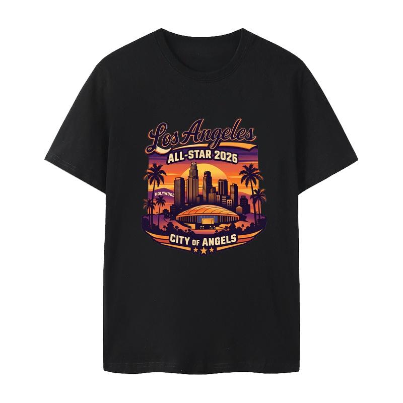 Memorial Los Angeles Game Short Sleeve TShirt Pure Cotton Comfortable Breathable Youthful Style for Unisex New Summer Wear