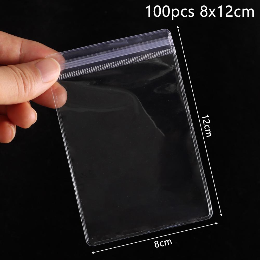 100Pcs PVC Plastic Self Sealing Bag Transparent Jewelry Bag Zip Lock Bags  Necklace Bracelet Ring