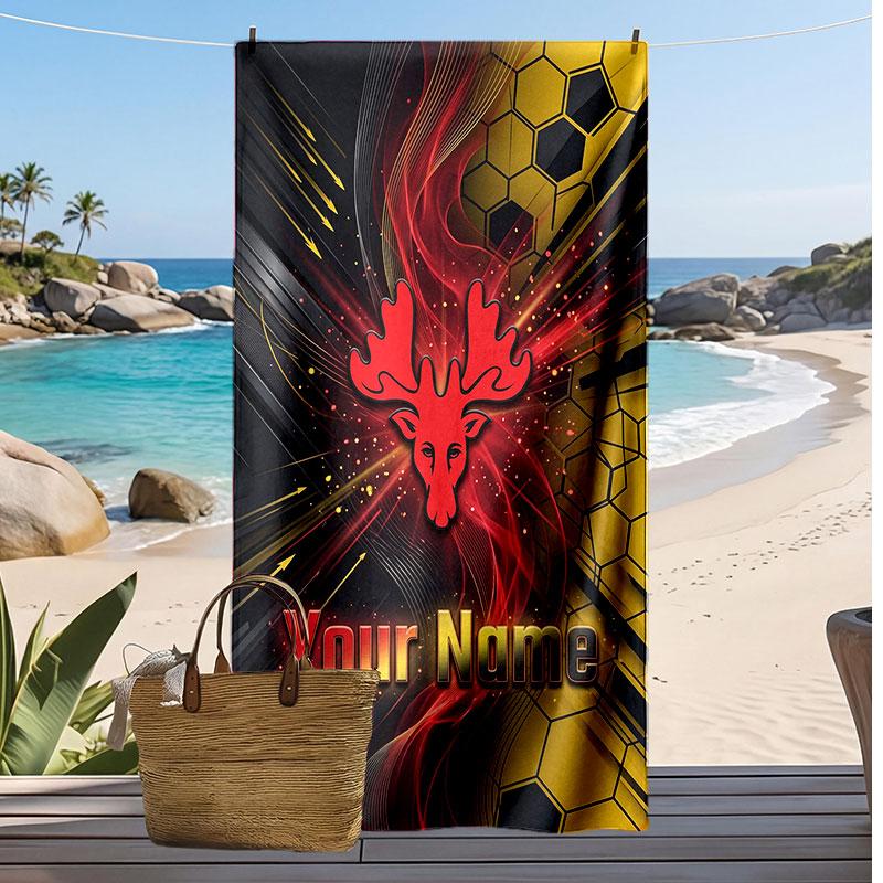 Watford FC Personalized Printed Beach Towel Soccer Logo Support Custom Name Text Absorbent Towel For Sport Travel Special Gift