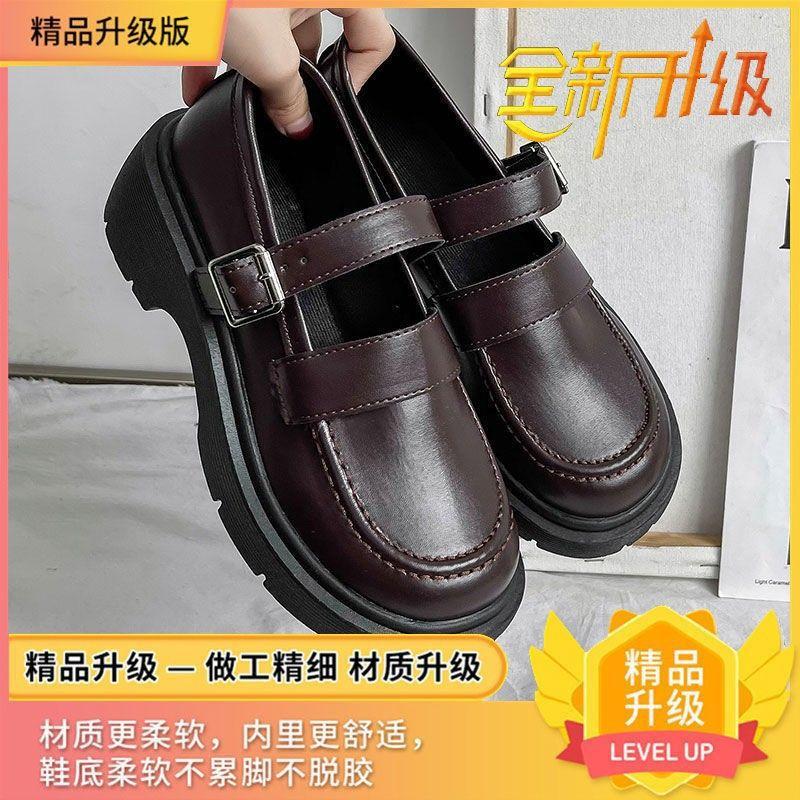 Женские кожаные туфли в британском стиле 2025 года, осень с юбкой, черные туфли Мэри Джейн на французской платформе в стиле ретро, jk, женская обувь