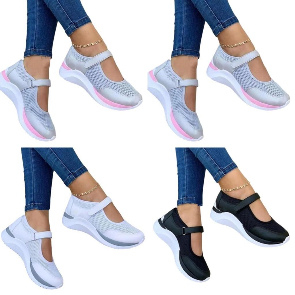 Trendy Hollow Out Women's Shoes With Magic Stickers And Thick Soles
