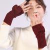 New Autumn and Winter Women's Bow Cute Fashion Gloves Knitted Warm Half Finger Fingerless Gloves