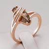 Модное коричневое кольцо винтажного стиля с натуральным цирконом для женщин, уникальная геометрия, цвет розового золота, высокое качество, повседневные украшения