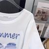 Женская футболка большого размера, корректирующая фигуру, свободного кроя, средней длины, с круглым вырезом, с короткими рукавами (Размеры 200/300/350 Цзинь)