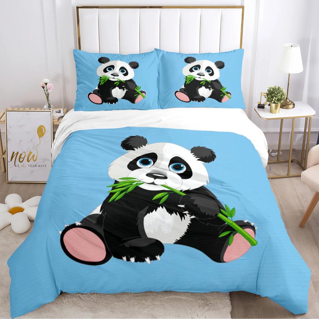 Cute Panda Duvet Cover Cartoon Kawaii Comforter Bedding Sets Soft Quilt Cover And Pillowcases For Teens SingleDoubleQueenKing