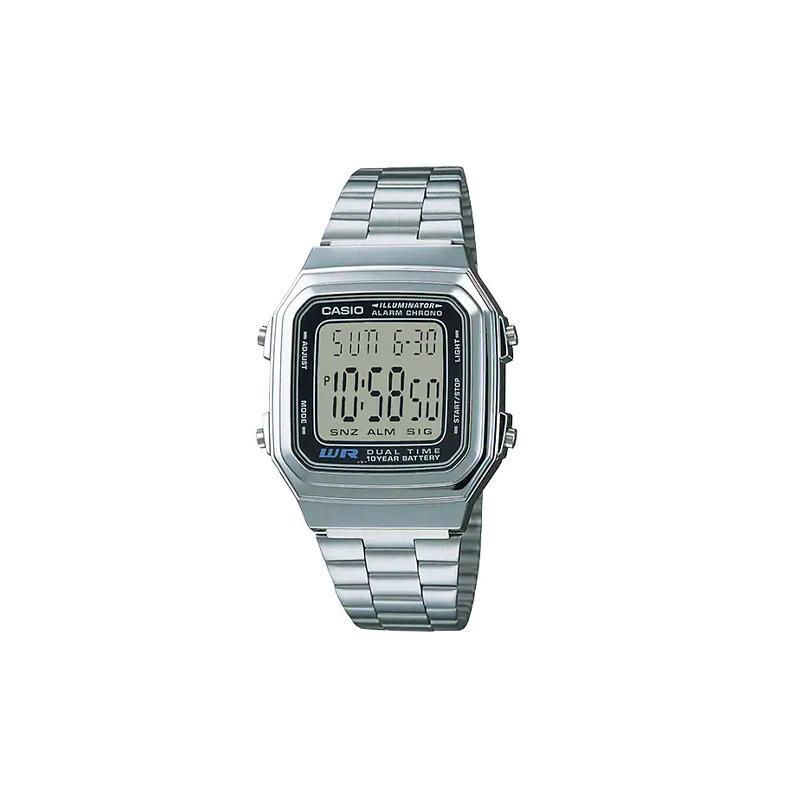 Casio Серия STANDARD ретро мода повседневный простой легкий металл классический маленький квадрат водонепроницаемый механизм кварцевый механизм нержавеющая сталь A178WA-1AJH