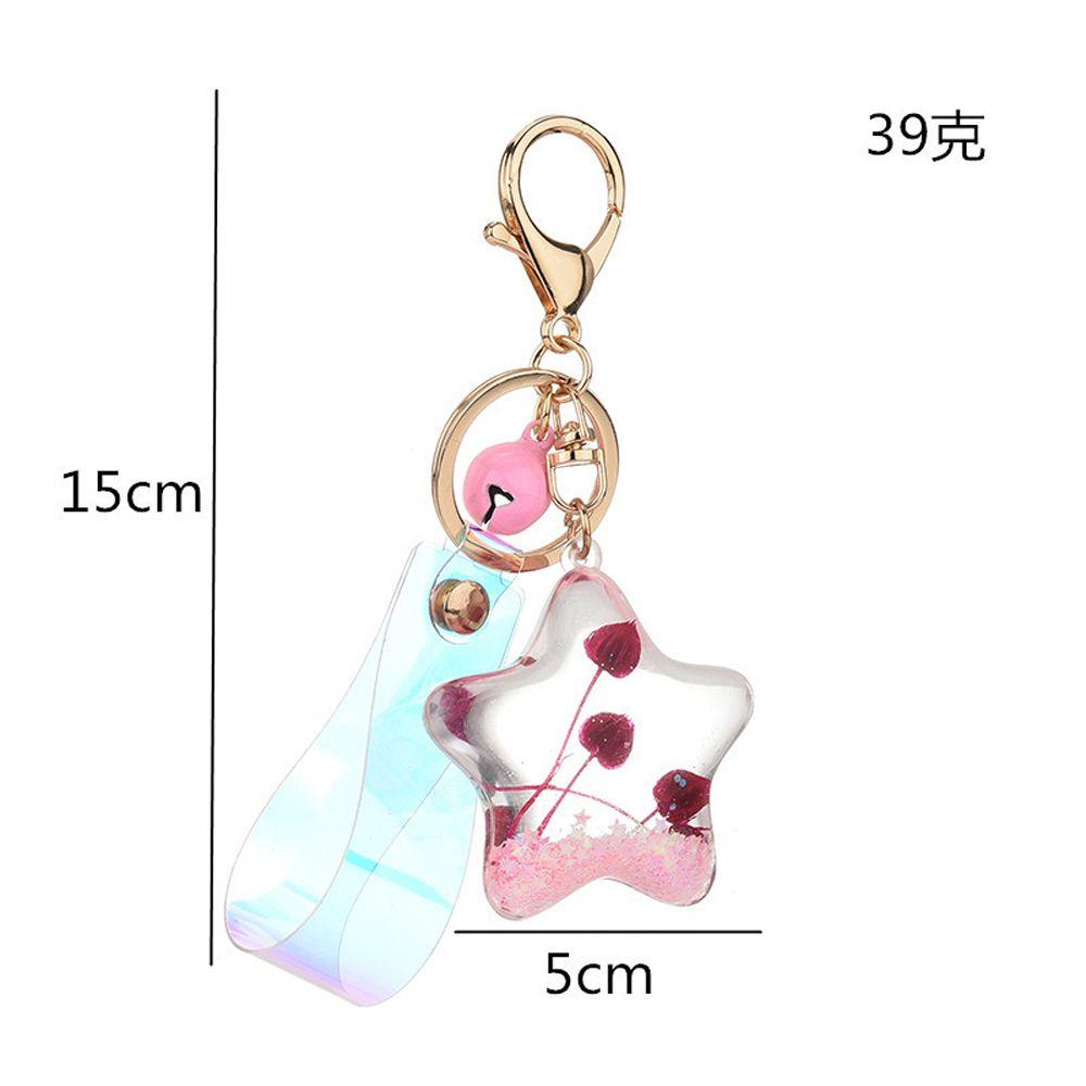 Quicksand Sequined Move Glitter Acrylic Starfish Shell Keychain Key Chain Car Keyfob Liquid Keyring