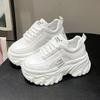 White Black Chunky Sneakers Women Spring Autumn Thick Bottom Dad Shoes Women Fashion PU Leather Platform Sneakers Ladies