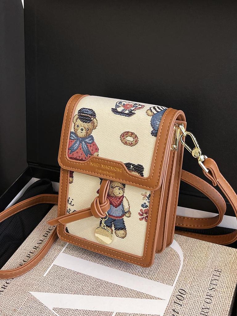 Katie Bear Women's Cartoon Phone Crossbody Bag - New Style Niche Shoulder Bag
