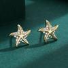 Изысканные желтые серьги с пентаграммой и цирконом из стерлингового серебра для женщин, простые серьги в форме морской звезды, ювелирные изделия из стерлингового серебра, подарок для пары, вечерние серебряные украшения
