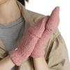 Двойное назначение для девочек, толстые вязаные варежки, перчатки с полупальцами, трансформируемые перчатки из бархата кораллового цвета