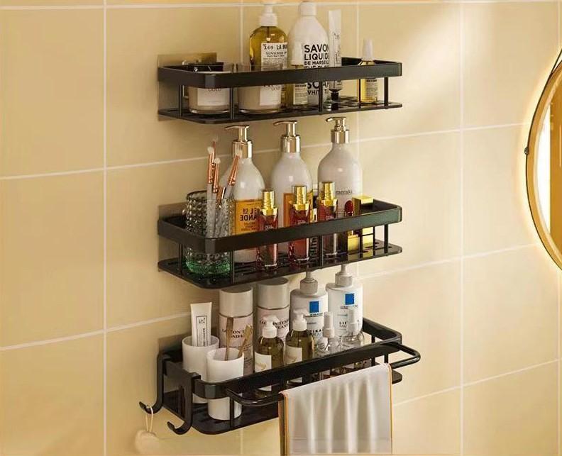 Bathroom shelf 2 pcs - black