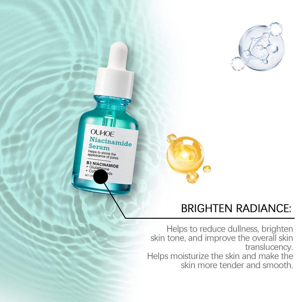 OUHOE Niacinamide Brightening Serum, нежно питающая, увлажняющая и осветляющая кожу лица увлажняющая сыворотка для ухода за кожей