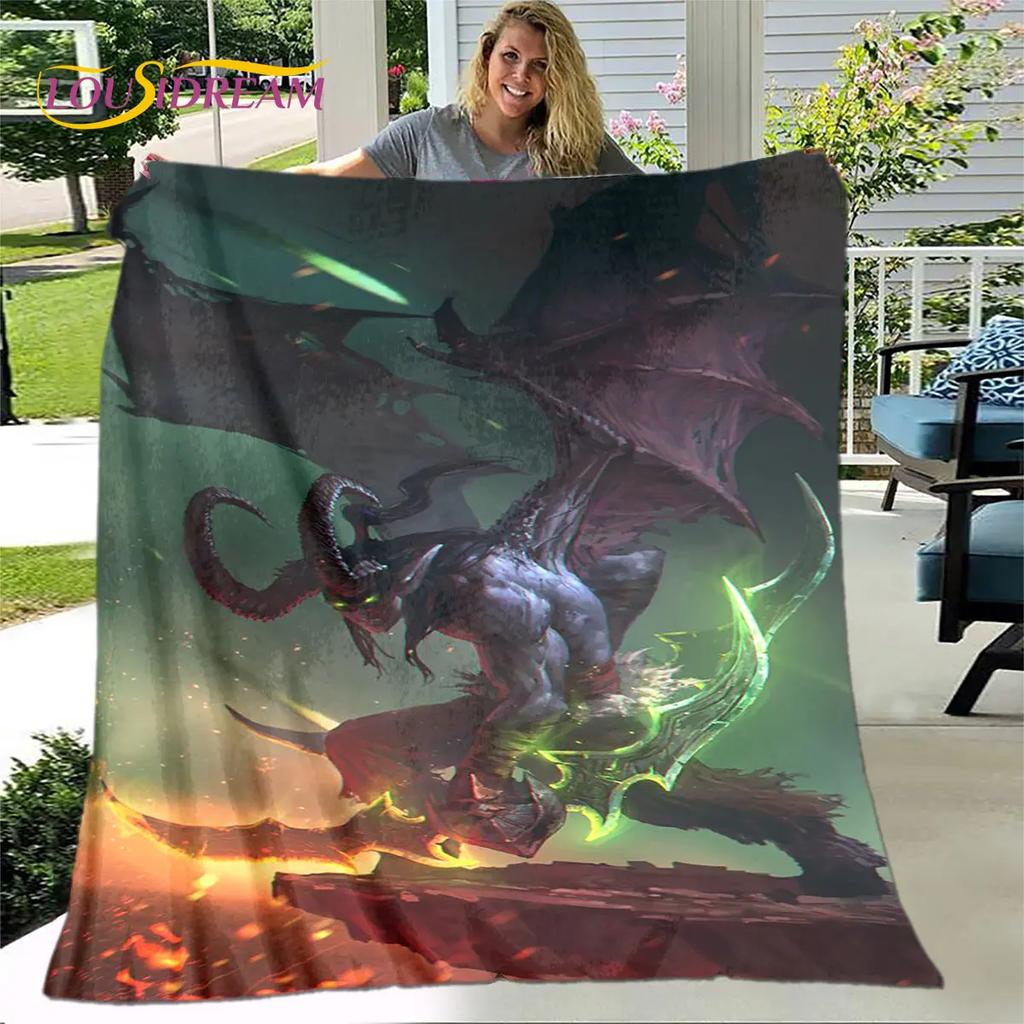 WOW, World of Warcraft Game Gamer, мягкое плюшевое одеяло, фланелевое одеяло, одеяло для гостиной, спальни, кровати, дивана, чехол для пикника