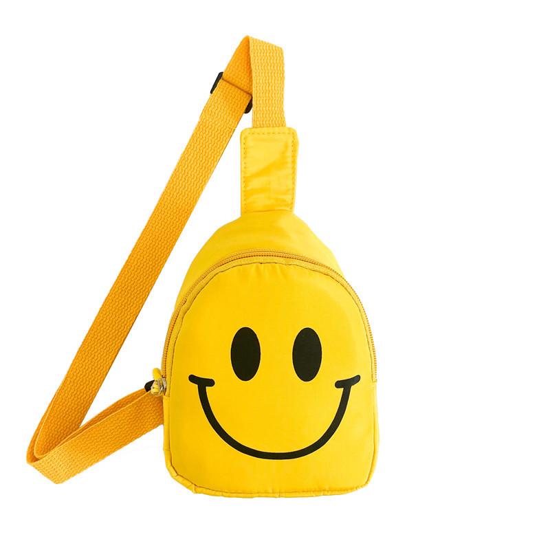 Японская свежая детская сумка-грудь с рисунком в виде смайлика в корейском стиле, симпатичная сумка-мессенджер для девочек, модная мини-сумка для мальчиков с диагональной перекладиной