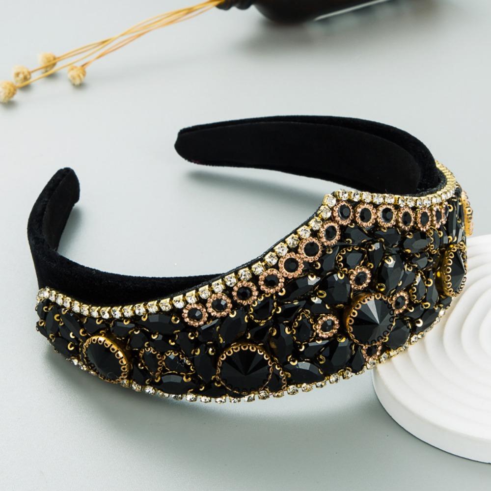 Retro Colorful Rhinestone Headbands Full Diamond Super Flash Crown Hairband Hair Band Hoop Hair Accessories