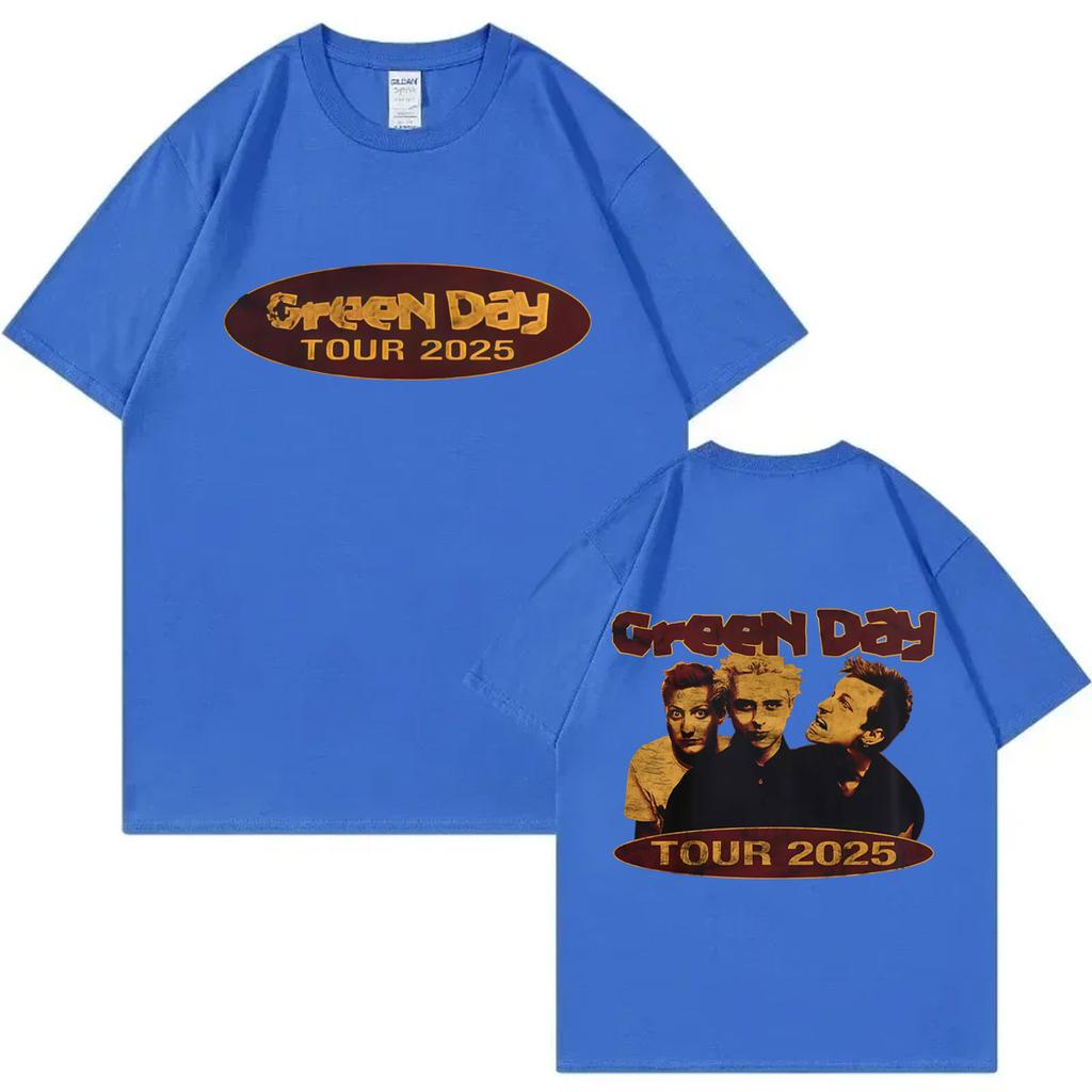 Rock Band Green Day Tour 2025 Graphic T Shirts Fashion Vintage Short Sleeve Tshirt Men Women Casual Cotton Tshirts Streetwear