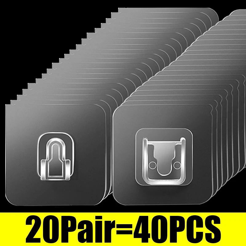 Прозрачные двухсторонние крючки для кухни, ванной, держатели для присосок, самоклеящиеся крючки для настенного органайзера