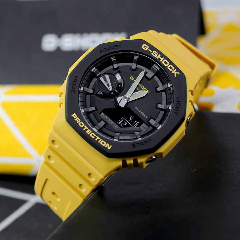 Casio Серия с двойным дисплеем LCD/Стрелки Восьмиугольная Фермерский дом Дуб Брюс Ли Цветовое сочетание Уличный Ретро Водонепроницаемый Спортивный Кварцевый механизм GA-2110SU-9A