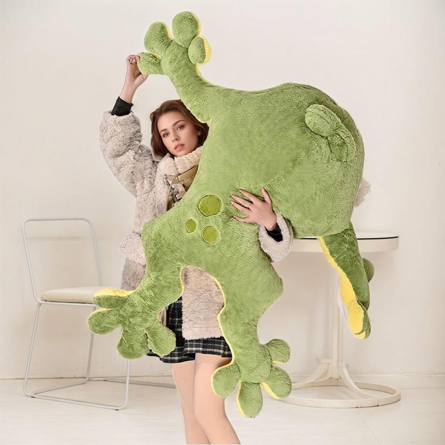Big Green Frog Stuffed Animal Plush Toy 23.6in Hugging Pillow Present designed for Boys Girls great for daily use