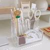 Space Saving Clear Pencil Organizer Cup Clear Desk Pen Holder Acrylic Pen Holder  Countertop Desk
