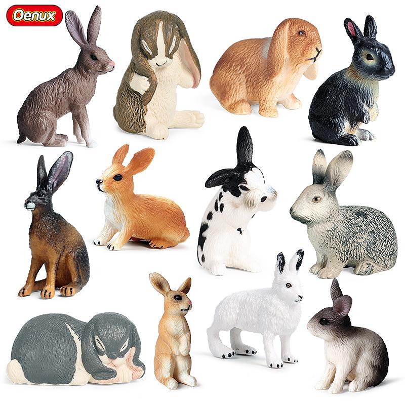 Oenux Модель фермерского дома Фигурки Фермер Мотоцикл Корова Курица Свинья Набор животных Фигурка Миниатюра ПВХ Милый Обучающая Детская Игрушка