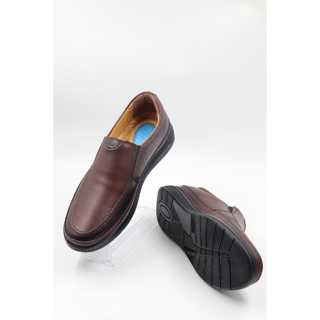 Мужские ультра удобные гелевые черные повседневные туфли для пап из натуральной кожи