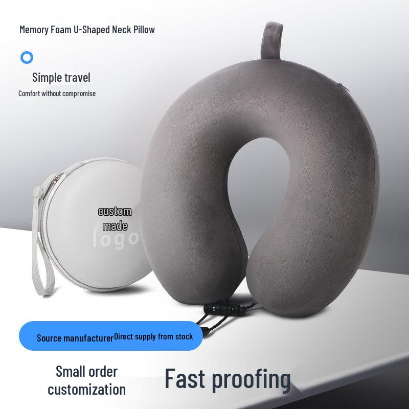 Memory Foam U-Shaped Neck Pillow - Travel Cushion for Neck Protection and Support