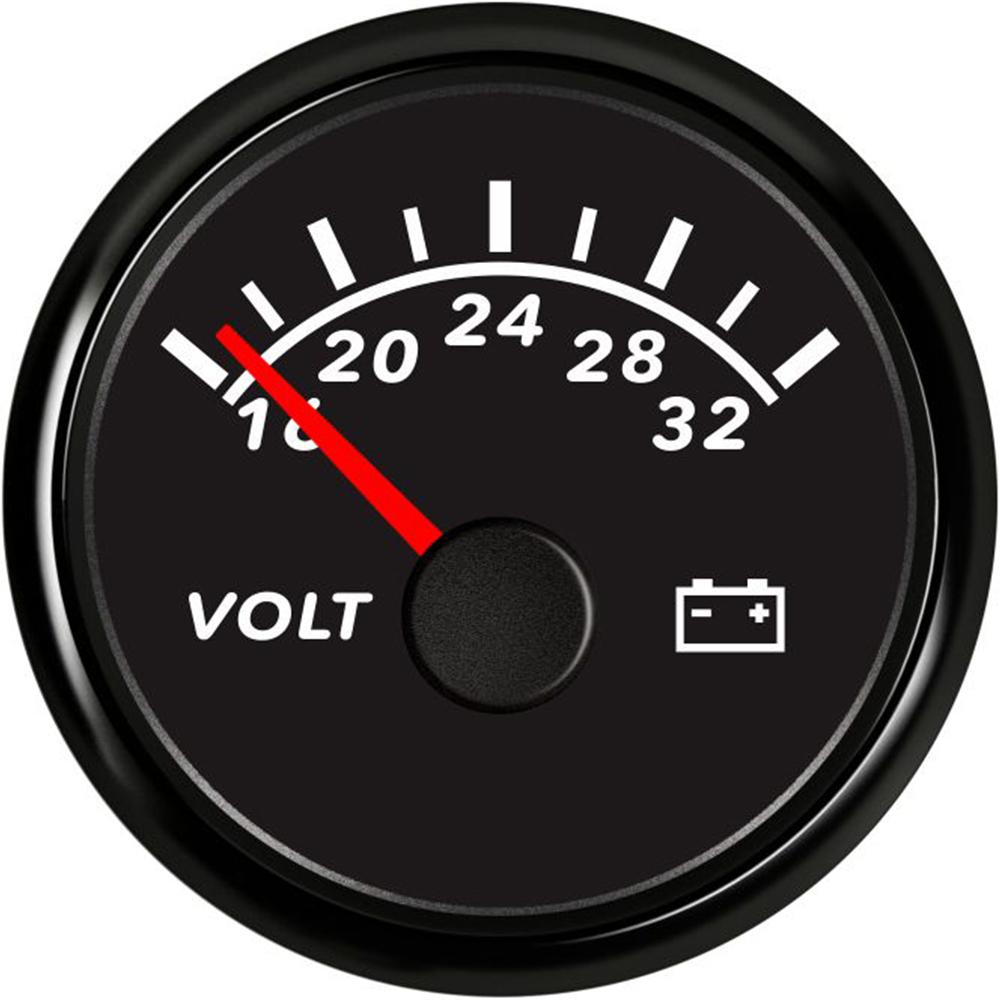 ELING Newest Waterproof Universal 52mm (2") Voltmeter Volt Gauge Meter with Red Backlight for Car Boat Yacht Truck