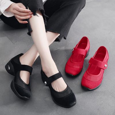 Старые пекинские тканевые туфли сетка нескользящая мягкая подошва воздушная подушка повседневные танцевальные туфли спортивная женская обувь кроссовки обувь для бальных танцев