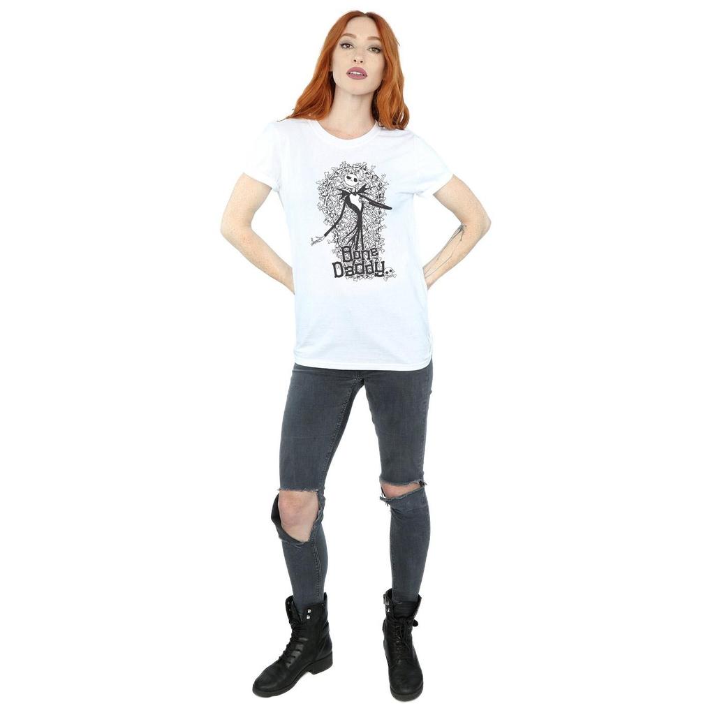 Disney Womens/Ladies Nightmare Before Christmas Bone Daddy Cotton Boyfriend T-Shirt