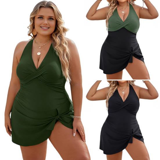 Слитный купальник халтер без спины с высокой талией, регулируемыми бретелями, съемными вкладышами, монокини, цветной пэчворк