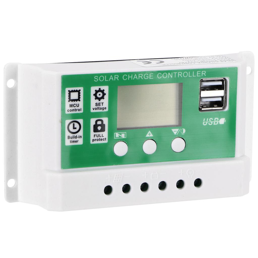 20A 12V 24V LCD Display Solar Charge Controller PWM Auto Focusing Tracking Charging