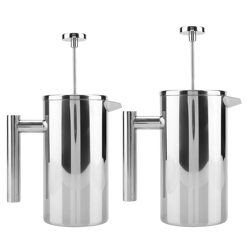 Кофеварка френч-пресс из нержавеющей стали с двойными стенками, чайник для чая с фильтром, кофейная посуда ручной работы для приготовления кофе и чая