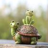 Анти-ломка фигурка лягушки-черепахи, однотонная, долговечная, украшение для сада и двора с маленькими животными