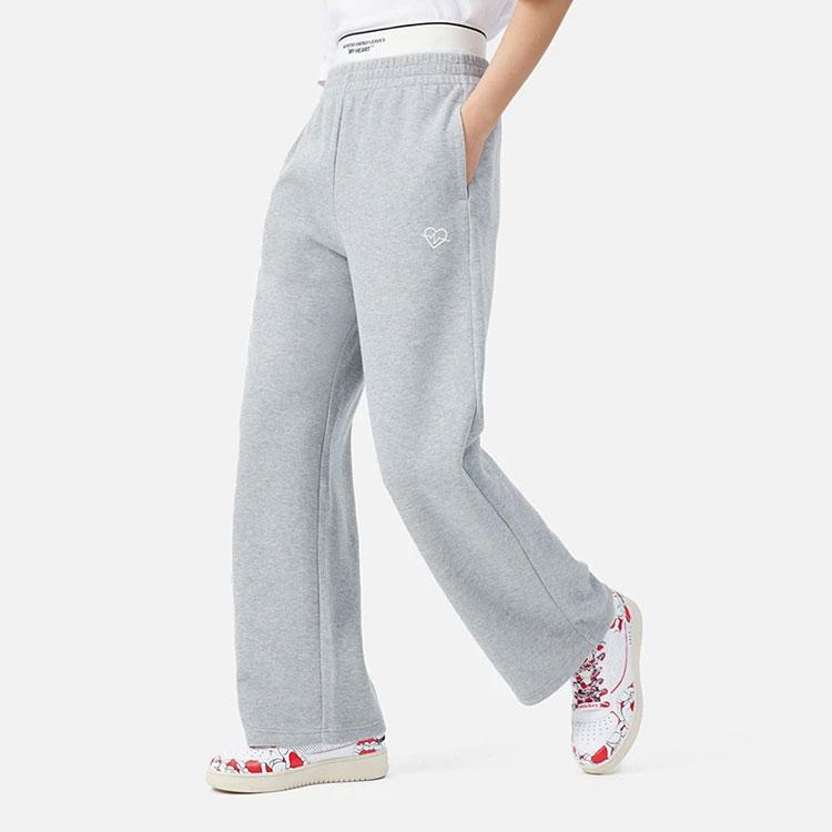 Li Ning Sports Lifestyle Series прямые свободные трикотажные джоггеры унисекс серые AKLS978-1