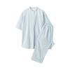 MUJI Тонкая марлевая пижама с коротким рукавом без боковых швов FD1JHA4S Светло-голубая полоска S Женская Женская Женская