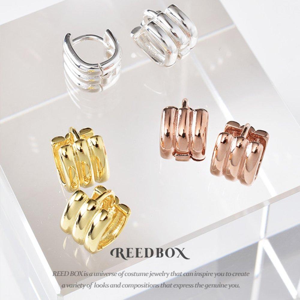 Silver 925 Essential Triple Mini One-Touch Earrings