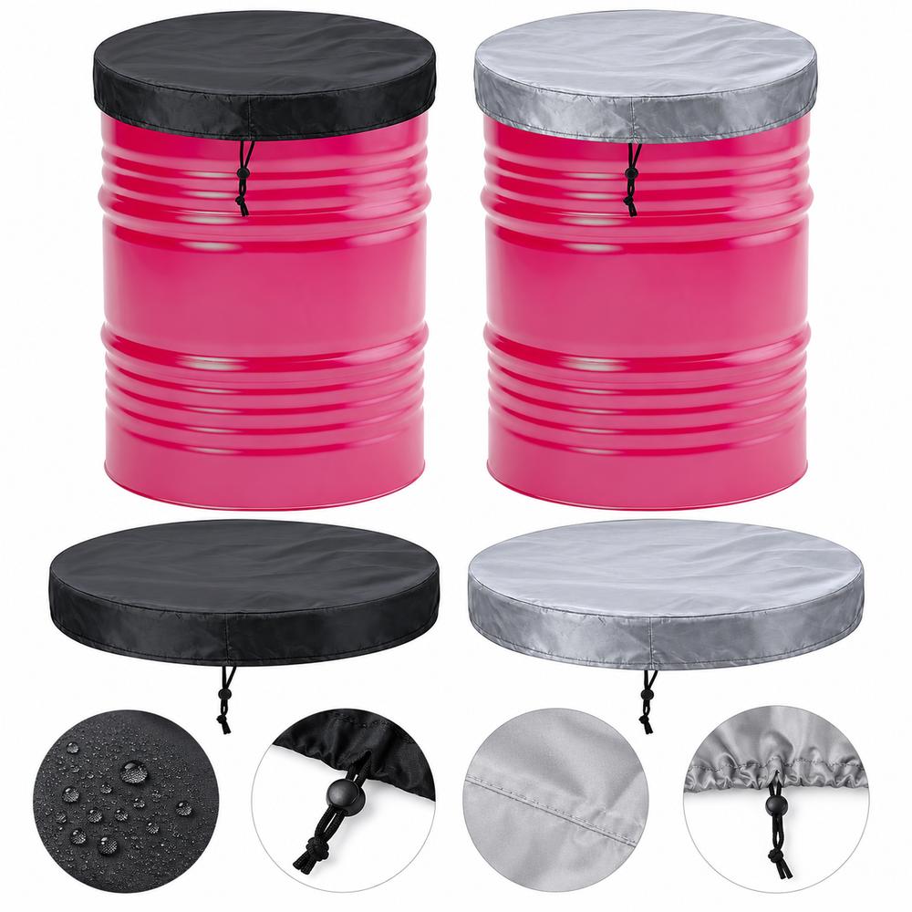 210D Oxford Cloth Rain Barrel Lid Cover Trash Can Cover For Water Barrel Trash Can