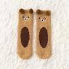 Christmas Gift Girls Plush Sleep Bed Sock Fluffy Soft Cute Bear Thickening Coral Velvet Socks