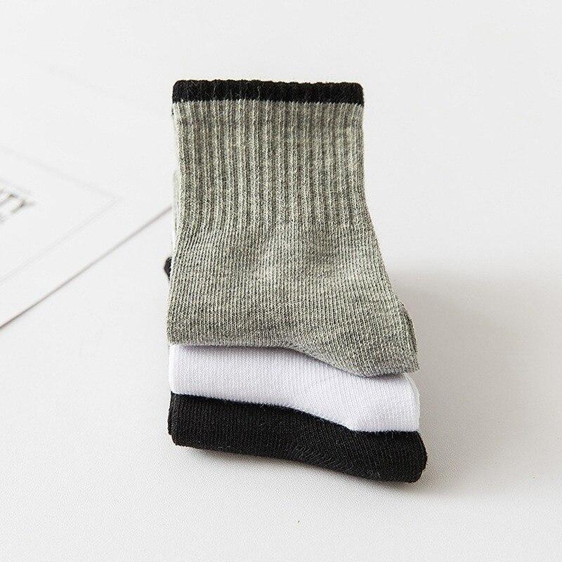 5 пар детских носков для мальчиков и девочек, черные, белые, серые носки, хлопковые мягкие детские удобные носки, детская школьная спортивная одежда