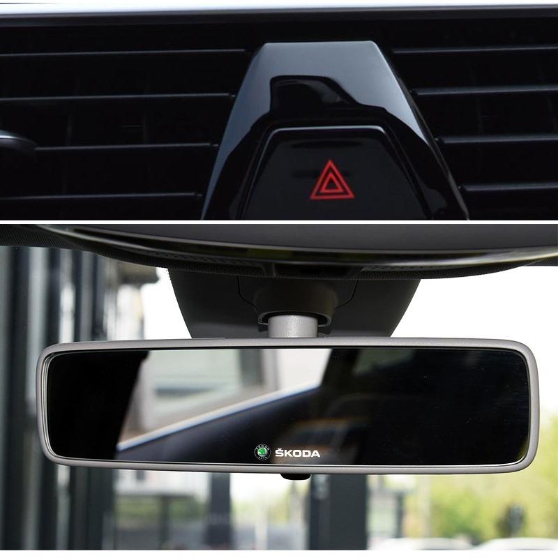 1/5/10Pc Car Interior Random Stickers Car Steering Wheel Emblem Styling for Skoda Fabia Kodiaq Kamiq Superb Yeti Octavia Enyaq Rapid Karoq Derivati