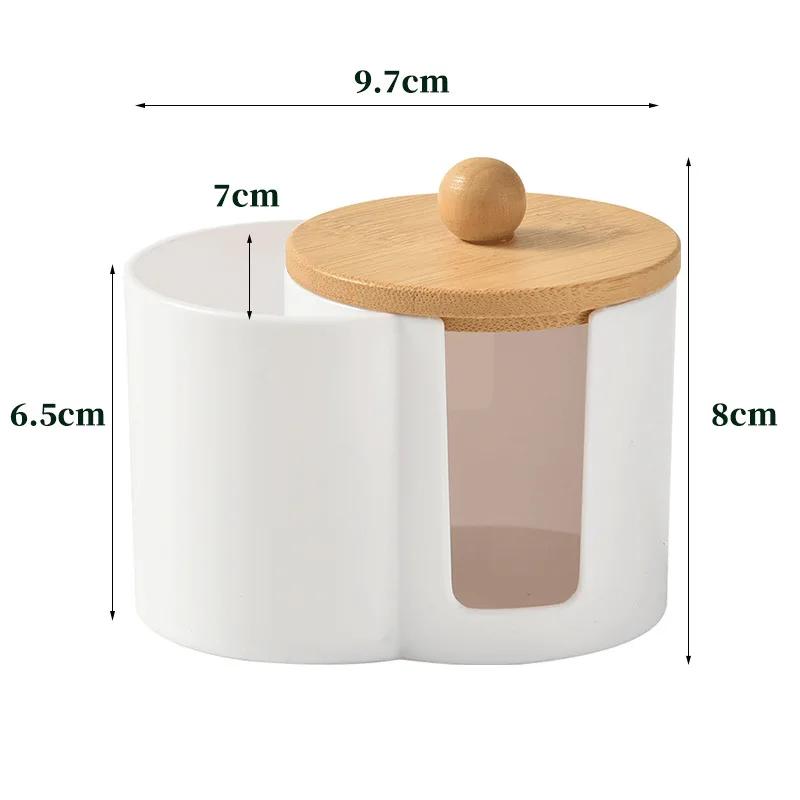 Cotton Round Pad Holder Powder Puff Storage Box Home Cotton Swab Box Makeup Organizer Dustproof Portable Durable Bathroom Jar