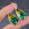 Bi-Color Tourmaline Gemstone Handmade 925 Sterling Silver Earring 1.97" H2c17