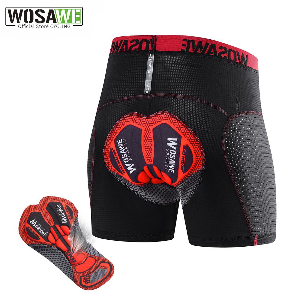 Велосипедные шорты WOSAWE Мужское нижнее белье для велоспорта 5D Велосипедные трусы с гелевой подкладкой Шорты для верховой езды