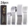 24pcs Stainless Steel Tableware Set, Including Knife, Fork, Spoon and Coffee Spoon Gift Box, Dishwasher Safe